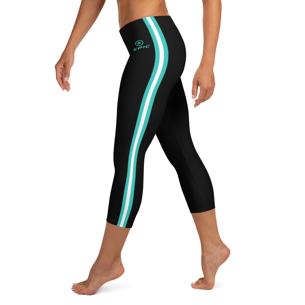 Epic Performance Capris (Black - Turquoise/White)