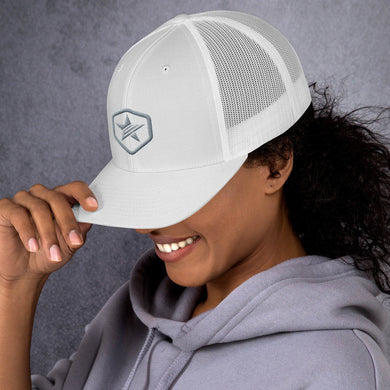 Epic Shield Retro Trucker Cap (White - White)