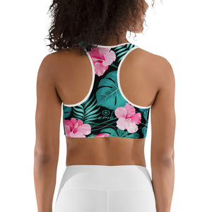 Epic Performance Racerback Top (Black - Turquoise/Pink Hibiscus)