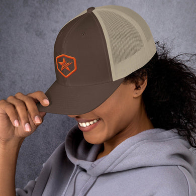 Epic Shield Retro Trucker Cap (Brown-Beige)