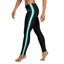 Load image into Gallery viewer, Epic Performance Leggings (Black - Turquoise/White)