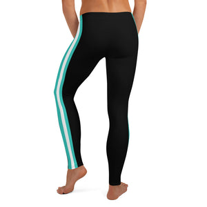 Epic Performance Leggings (Black - Turquoise/White)