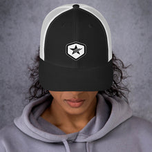 Load image into Gallery viewer, Epic Shield Retro Trucker Cap (Black - White)